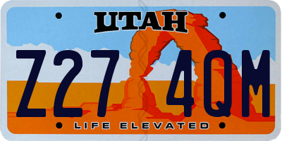 UT license plate Z274QM