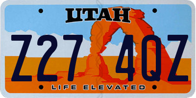 UT license plate Z274QZ