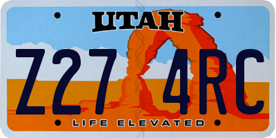 UT license plate Z274RC