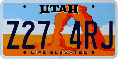 UT license plate Z274RJ