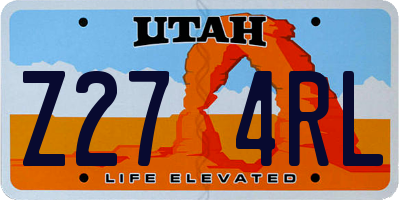UT license plate Z274RL