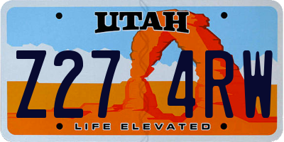 UT license plate Z274RW