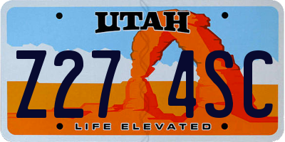UT license plate Z274SC