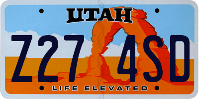 UT license plate Z274SD