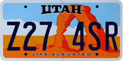 UT license plate Z274SR
