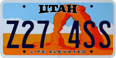 UT license plate Z274SS