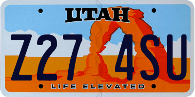 UT license plate Z274SU