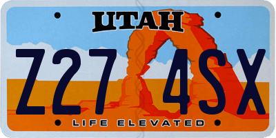 UT license plate Z274SX