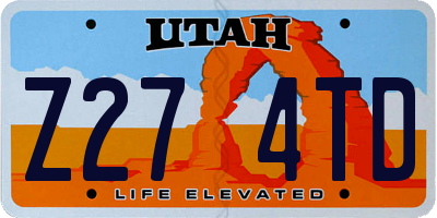 UT license plate Z274TD