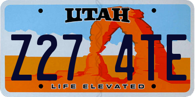 UT license plate Z274TE
