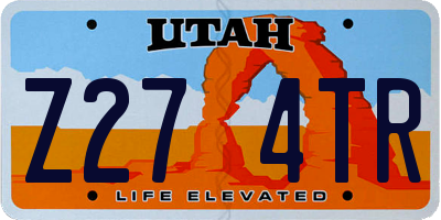 UT license plate Z274TR