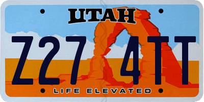 UT license plate Z274TT