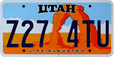 UT license plate Z274TU
