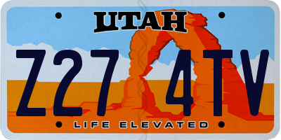 UT license plate Z274TV