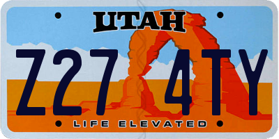 UT license plate Z274TY