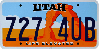 UT license plate Z274UB