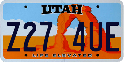 UT license plate Z274UE