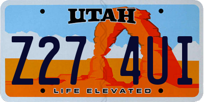 UT license plate Z274UI