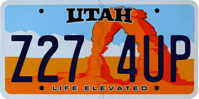 UT license plate Z274UP