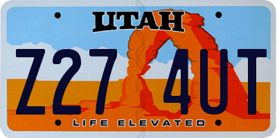 UT license plate Z274UT