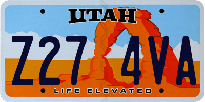 UT license plate Z274VA