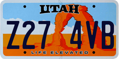 UT license plate Z274VB