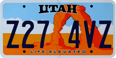 UT license plate Z274VZ