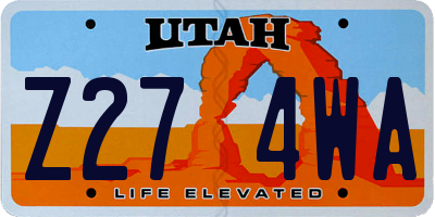 UT license plate Z274WA
