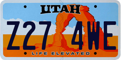 UT license plate Z274WE