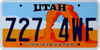 UT license plate Z274WF