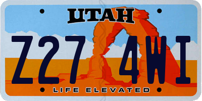 UT license plate Z274WI