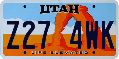 UT license plate Z274WK
