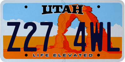 UT license plate Z274WL