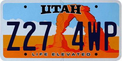 UT license plate Z274WP