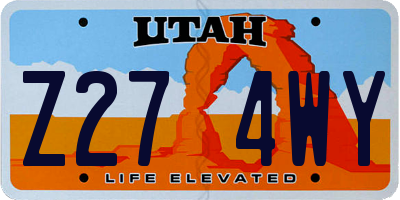 UT license plate Z274WY