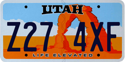 UT license plate Z274XF