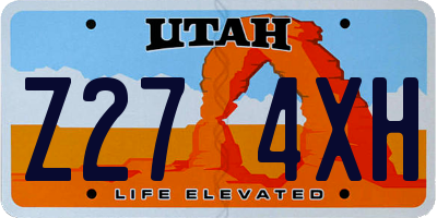 UT license plate Z274XH