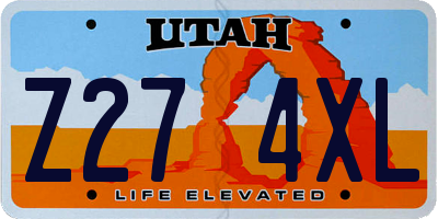 UT license plate Z274XL