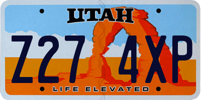 UT license plate Z274XP