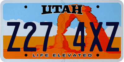 UT license plate Z274XZ