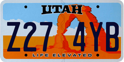 UT license plate Z274YB