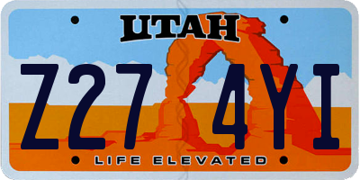 UT license plate Z274YI