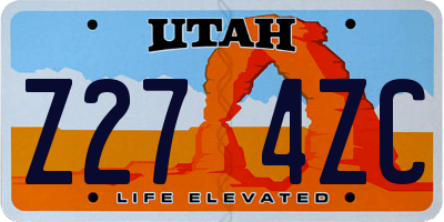 UT license plate Z274ZC