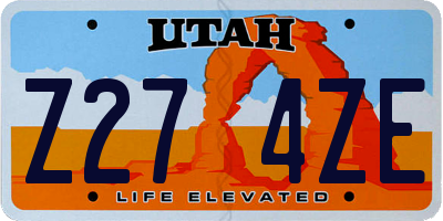 UT license plate Z274ZE