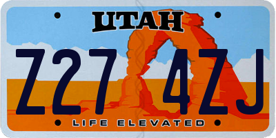 UT license plate Z274ZJ