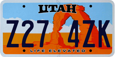 UT license plate Z274ZK
