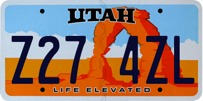 UT license plate Z274ZL
