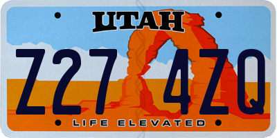 UT license plate Z274ZQ