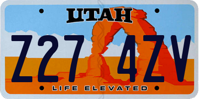 UT license plate Z274ZV