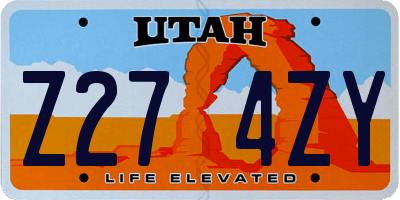 UT license plate Z274ZY